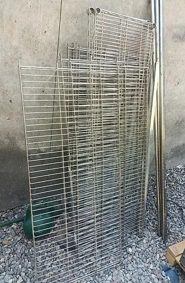 divar kitab refleri: Metal tel rəflər və boru dayaqlar dəsti - Material — 1