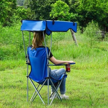 piknik dəsti: Zontikli stul teze mallar Qatlanan kreslo Plyaj stulu Baliqci stulu — 2