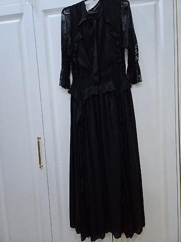 Qara maxi don - Rəng: qara - Uzunluq: maxi - Yaxa