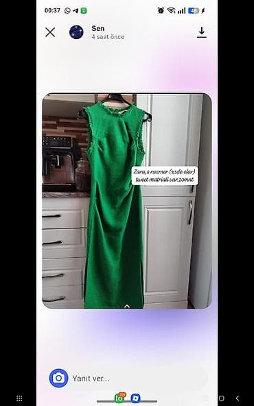 Женская одежда: Коктейльное платье, Миди, Zara, S — 1