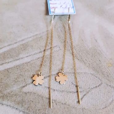 tək qaş: Sırğa, Sarı qızıl, 585 Əyar, 123 g — 2