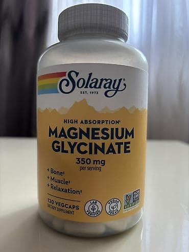 Solaray Magnesium Glycinate – 350 mg (yüksək udulma), 120 kapsul