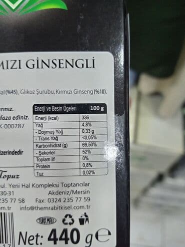 epimedyumlu macun terkibi: Vitaminlər və BAƏ — 4