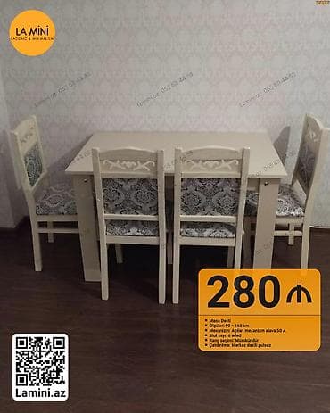 Для гостиной, Раскладной, Прямоугольный стол, 6 стульев — 1