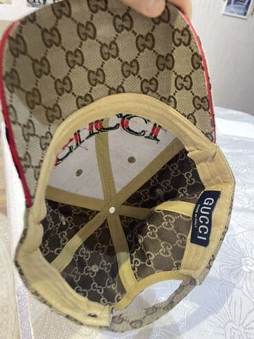 kişilər üçün dəri papaqlar və kepkalar: Kepka, Gucci, One size, rəng - Bej — 5