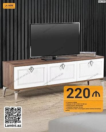 taxta ref: Televizor altlığı – Kod: 1391 - Ölçülər: 40 sm (hündürlük) x 50 sm — 1