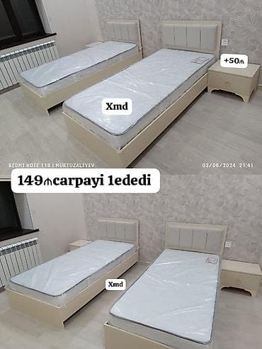 ortopedik matras: Yeni, Təknəfərlik çarpayı, Matras ilə, Siyirməsiz — 1