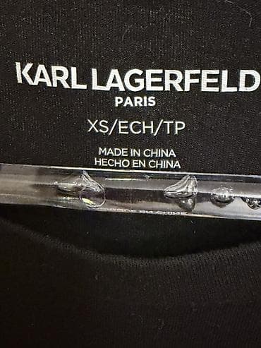 qara maz: Karl Lagerfeld Paris qara qısaqollu köynək. - Ölçü: XS (ECH/TP). - Ön — 2