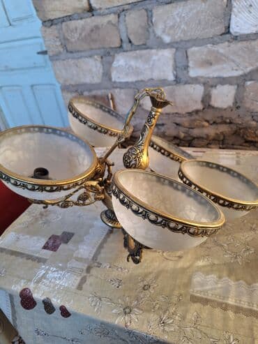 taxta listur: Çılçıraq, 5 lampa, Farfor — 5