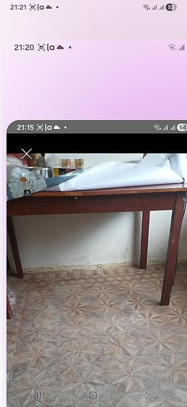 hamam kranti: Taxta masa - Klassik, dörd ayaqlı, düzbucaqlı yemək/iş masası - — 1