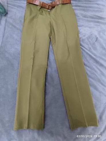 kəməri: NEVRA qadın şalvarı - Model: Klassik düz kəsim, ütü büzmələri və ön — 2