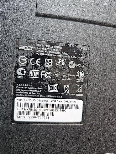 Acer: Acer Aspire 5733-564G50Mnkk noutbuk - Ekran: 15.6" - Model: Aspire — 3