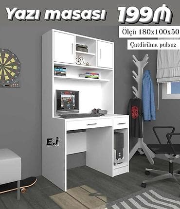 kompyuterniy stol: Yazı masası Yep yeni 199 azn rəng seçimi var çatdırılma var endirimli — 1
