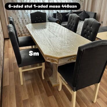 stol desdi: Mətbəx üçün, Dördbucaq masa, 4 stul — 12