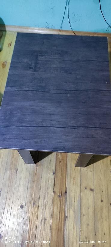 Пуфики: Mebel dəsti – kvadrat masa və pufik - Masa: kvadrat formalı, tünd — 4