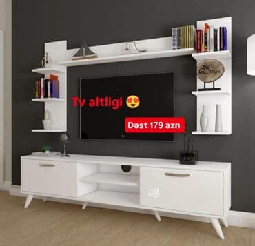 купить ножки для телевизора: Düz TV altlığı, Polkalı, Laminat — 2