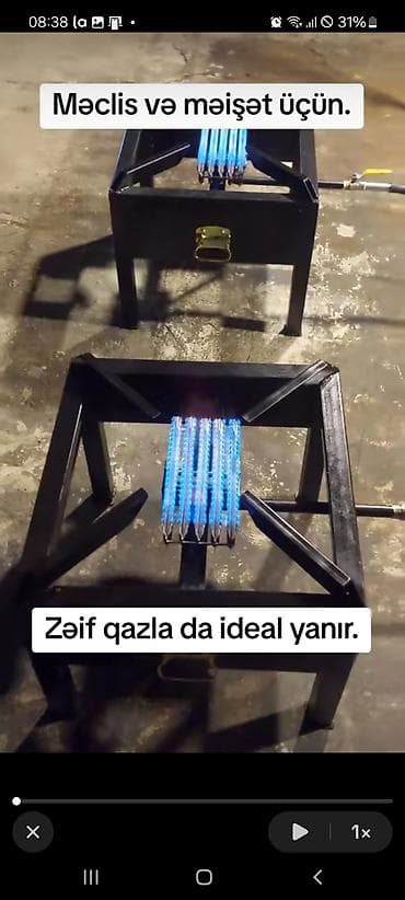 Qaz ilə işləyən soba, Yemək üçün