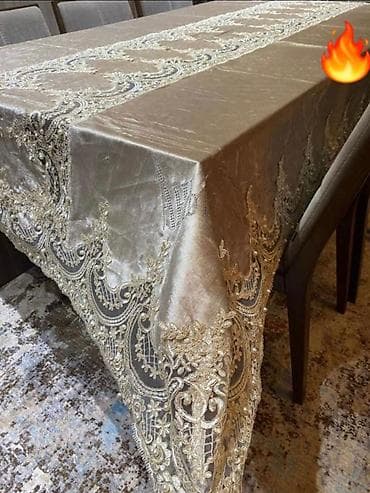 inter tekstil sumqayit: Zərif dizaynlı süfrə - Material: parıltılı atlas effektli parça — 1