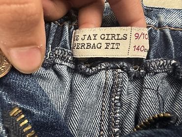 mavi don: Uşaq üçün iki ədəd cins şalvar dəsti 1) Açıq mavi karqo cins - Geniş — 5