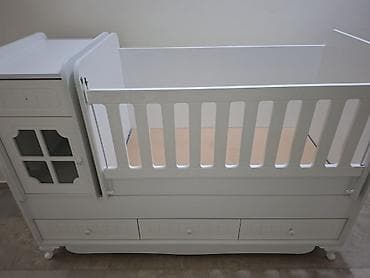 beşiyi: Oğlan və qız üçün, Dördbucaq, Beşik, Dəstsiz, Matras ilə, Yellənmə mexanizmsiz — 1