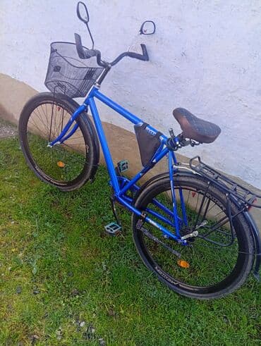 Şəhər tipli velosiped – mavi rəng - Geniş, rahat sükan və hündür