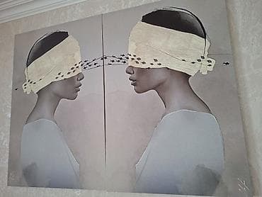 xonça şəkli: Chris Luka. 2 eded sekil her biri 90x60 sm olcude, taxta cerciveli — 3