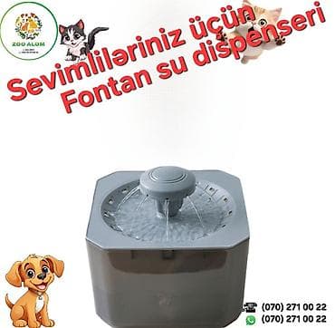 Quşlar: Fontan tipli su dispenseri Pişik və itlər üçün - Axarlı su sistemi — 1