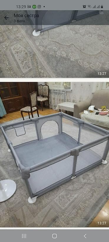 Детский мир: Uşaq üçün təhlükəsiz oyun manejı - Rəng: Boz ölcü 1.50×1.50 - Forma — 3
