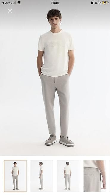 paltar kisi: Məhsul: Kişi şalvarı - Rəng: Açıq boz - Kəsim: Düz/silim fit, dizdən — 5