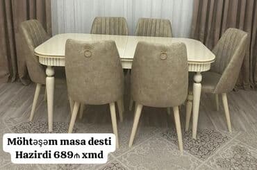 chicco yemek masasi: Qonaq otağı üçün, Yeni, Açılan, Dördbucaq masa, 6 stul — 1
