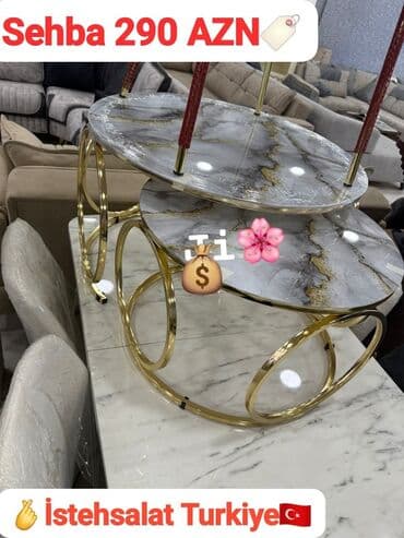 qorka mebel qiymetleri: Jurnal masası, Yeni, Açılmayan, Şüşə, Oval masa — 7