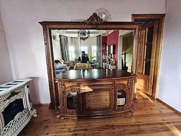 прихожая шкаф: Klassik üslubda iri güzgülü konsol/vitrin - Material: təbii ağac — 2