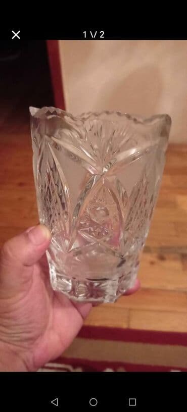 Çaydanlar və qəhvədanlar: Stəkanlar, Xrustal, 2 ədədli dəst, SSRİ — 1