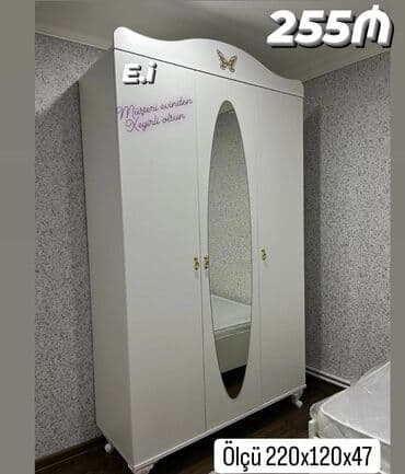 Açılan, 3 qapılı Düz dolab, Qarderob, paltar dolabı