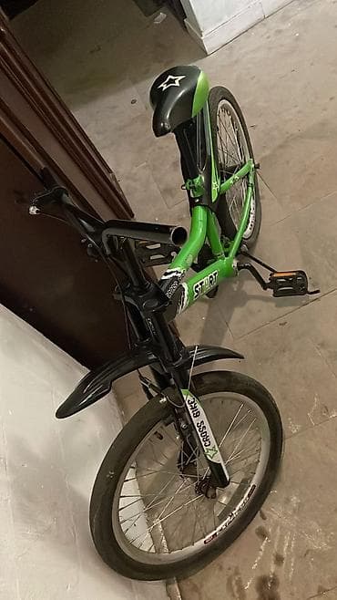 velesiped: Uşaq velosipedi – START Cross Bike - Rəng: yaşıl/qara, ulduz temalı — 2