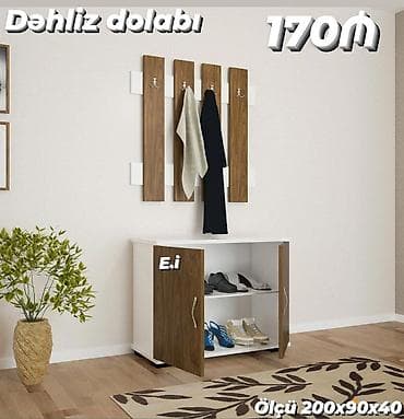 mini skaf: Dəhliz dolabı – funksional giriş dəsti - Komplekt: üst hissədə divara — 1