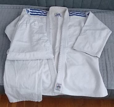 big bag: Adidas cüdo kimono dəsti - Brend: Adidas - Rəng: Ağ, çiyinlərdə mavi — 1