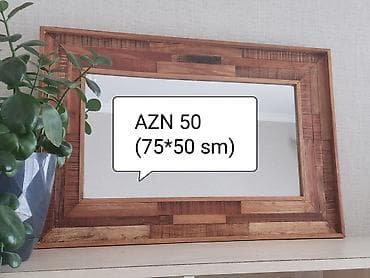 ev ucun nerdivan: Güzgü Divar üçün, Düzbucaqlı, Dekorativ, Çərçivə ilə — 1