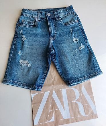 Джинсы и брюки: Cins şortik zara kids 7_8 yaş əla veziyyetde — 1