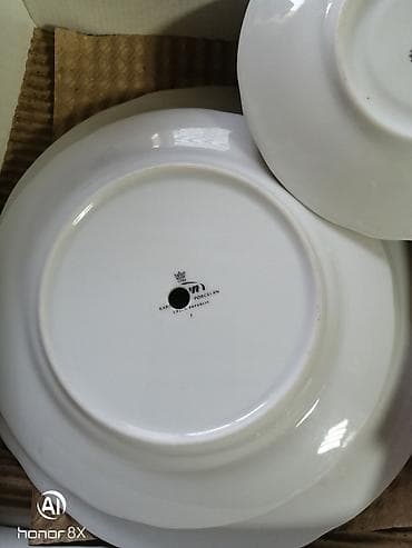 Tort və şiriniyyat qabı, rəng - Göy, Farfor, Çexiya — 2