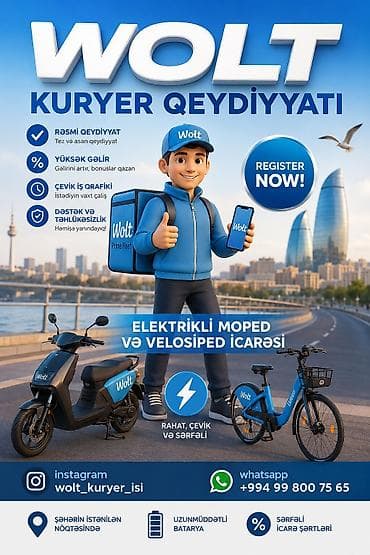 Moto-kuryer tələb olunur, Gündəlik ödəniş, Təcrübəsiz lalafo.az -da Moto-kuryer tələb olunur, Gündəlik ödəniş, Təcrübəsiz