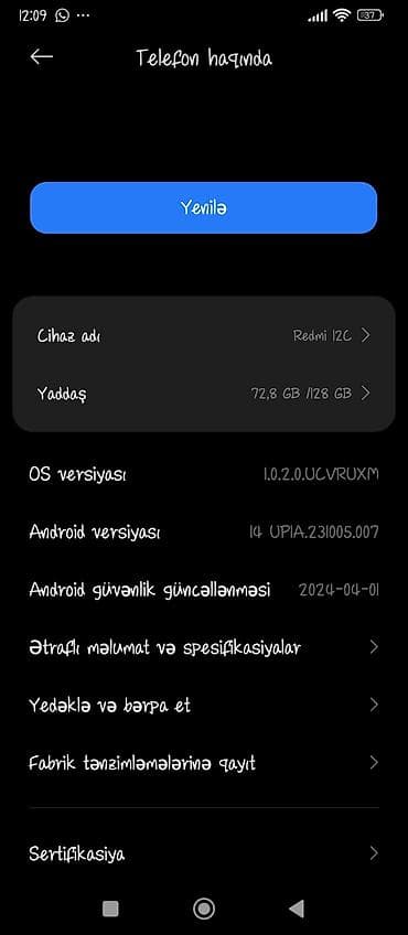 300 azn telefonlar: Redmi 12C, 128 GB, rəng - Mavi, Barmaq izi — 3