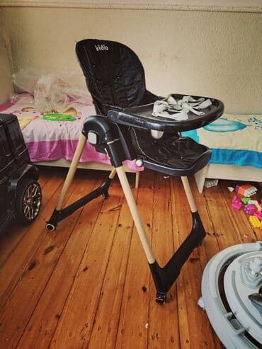 столик для автокресла: Uşaq yemək stulu – Kidilo - Rəng: qara oturacaq və masa, bej rəngdə — 1