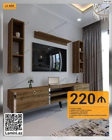 dekor ref: TV altlığı dəsti – Kod: 1403 - Ölçülər: 40 sm (dərinlik) x 50 sm — 1