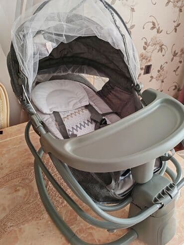 qidalandırmaq üçün uşaq stul yelləncək: Təzədən fərqlənmir. Elektrikli beşik/uşaq yelləncəyi - Rəng: boz - — 3