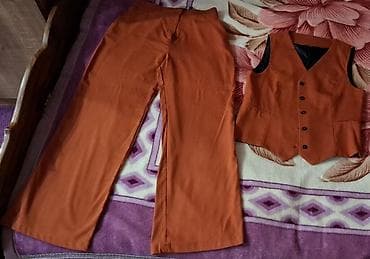 yupqa kofda: Qadınlar üçün 2 hissəli dəst – narıncı rəng - Dəst: klassik şalvar + — 1