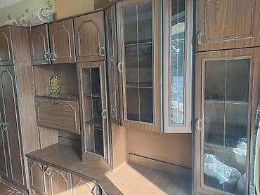 tahta: Qonaq otağı üçün bölməli divar mebeli - Material: taxta əsaslı — 1