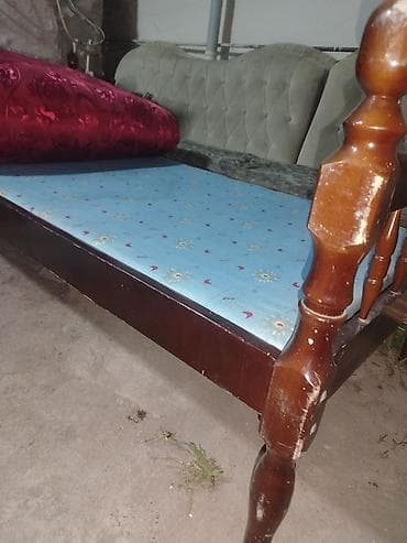 tek kravat sekilleri: Taxta tək nəfərlik çarpayı - Material: bərk ağac karkas, dördkünc — 3