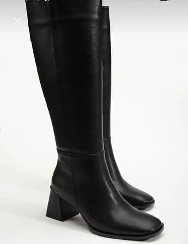 Tuflilər: Qadın uzun çəkmələri – klassik qara yenidir geyinilməyib ölçü səhv — 3