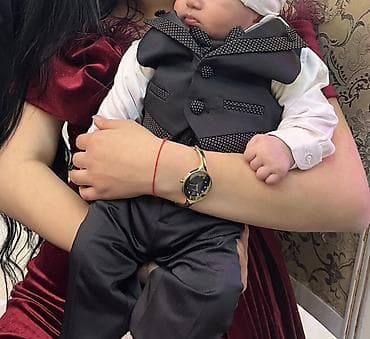 lastoçka uşaq kostyumları: Uşaq üçün şık mərasim dəsti.3-6 ay oğlan uşağı desti 1 defe geyinilib — 4